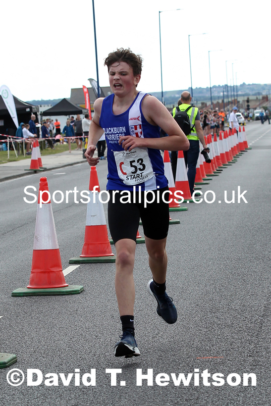 Boys under-15s 2021 Northern 6 and 4 Stage and Young Athletes Road Relays, Redcar. Photo: David T. Hewitson/Sports for All Pics